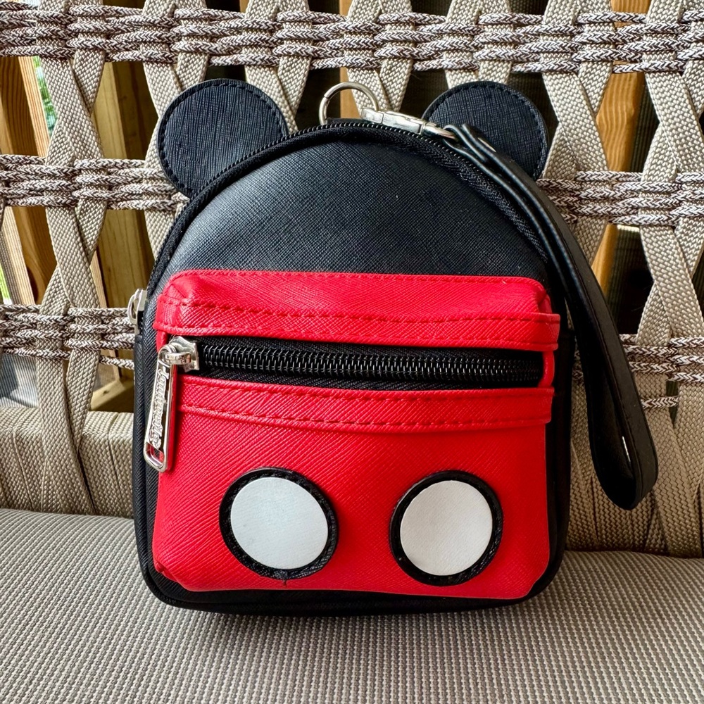 Loungefly Disney Parks Mickey Mouse Wristlet Belt Bag Red and Black